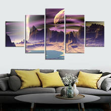 5 Panel Modular For Room Home Decoration Art Canvas Starry Planet Poster Decor Painting Printed Framework 2024 - buy cheap