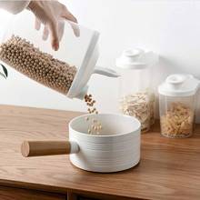 Plastic Food Storage Cereal Dispenser Cupboard Storage Box Kitchen Food Grain Rice Container Cup Box Cover Kitchen Accessories A40 2024 - buy cheap