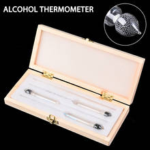 Termómetro de Alcohol Vintage, botella de medición, caja de madera, herramientas, alcoholímetro, medidor de concentración de vino 2024 - compra barato