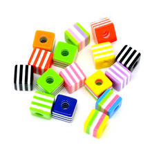 50pcs 10mm Mixed Square Stripe Resin Beads Loose Spacer Charm Beads For Bracelet Necklace Jewelry Making Accessories Diy 2024 - buy cheap