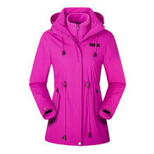 Уличная лыжная куртка, Женская походная куртка, длинная съемная флисовая подкладка, теплая ветровка, зимнее водонепроницаемое пальто для альпинизма 2024 - купить недорого