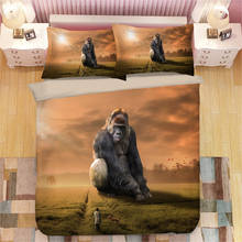 3D Animal Gorilla Lion Swan Print Bedding Set Duvet Covers Pillowcases One Piece Comforter Bedding Sets Bedclothes Bed Linen 15 2024 - buy cheap