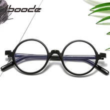 Iboode óculos de proteção com luz azul, armação redonda e preta, óculos de luz azul, armação retrô para óculos de lentes limpas, para homens perto de distâncias 2024 - compre barato