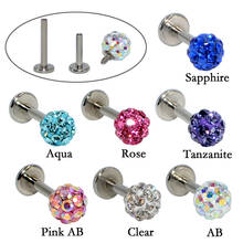 CHUANCI 1 PC Titanium With Crystal CZ Gem Top Labret Stud Lip Ring Ear Tragus Cartilage Helix Earring Body Piercing Jewelry 2024 - buy cheap