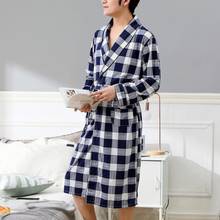 Ropa de dormir para hombre, bata de baño de manga larga con bolsillos, Color suave, informal, para el hogar 2024 - compra barato