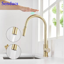 Sensor Kitchen Faucet Senducs Pull Out Touch Faucet Stainless Steel Pull Down Kitchen Mixer Tap Smart Touch Kitchen Sink Faucets 2024 - buy cheap