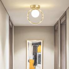 Luminária de teto em led estilo nórdico, lustre dourado para teto, corredor, restaurante, roupa de banheiro 2024 - compre barato