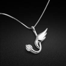 New Arrival 925 Silver Necklace for Women-Three-Color Cubic Zircon Bird Pendant Necklace-Sterling Silver Box Chain 43-46CM 2024 - buy cheap