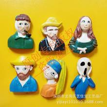 3D Resin Cute Magnets Van Gogh Cartoon Character Modeling Magnets for Crafts Good Idea Fridge Magnet Souvenir World Tourism Gift 2024 - buy cheap