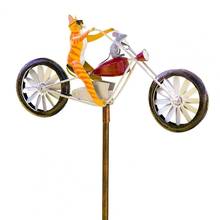 Juego de Spinner de viento para gatos y motocicleta, accesorio de Metal delicado para jardín, decoración de molino de viento, 1 Set 2024 - compra barato