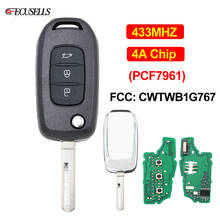 3 Button Flip Remote Car Key 433Mhz 4A PCF7961 Chip FCC ID: CWTWB1G767 for Renault Kadjar Captur Symbol Megane 3 Uncut Blade 2024 - buy cheap