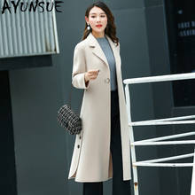 AYUNSUE Real Wool Coat Autumn Winter Jacket Women Clothes 2020 Double Side Alpaca Woolen Coat Female Korean Long Jackets MY4459 2024 - buy cheap