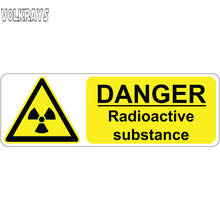 Volkrays Fashion Car Sticker Danger Radioactive Substance Warning Mark Accessories Sunscreen PVC Decal for Lada Kia Gti,14cm*5cm 2024 - buy cheap