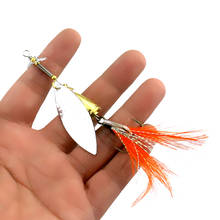 Señuelo giratorio de pesca, cebo giratorio de lentejuelas, 13g, 8,4 cm, Wobbler, con pluma naranja, para lubina, trucha, perca, Lucio, 1 ud. 2024 - compra barato