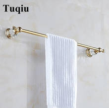Vidric-toallero de lujo de latón estilo europeo, accesorios de baño con acabado dorado, barra de toalla individual, toallero 2024 - compra barato