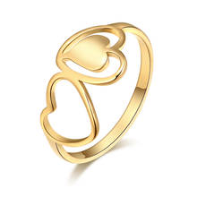 DOTIFI для женщин кольца Мода Двойное сердце Полые Любовь Свадьба 316L нержавеющая сталь обручальное кольцо Шарм ювелирные изделия E39 2024 - купить недорого