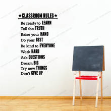 Calcomanía inspiradora de reglas de aula, calcomanía escolar de letras de vinilo, estudio, educación, pegatina motivacional, arte de pared, sala de profesores, CX1039 2024 - compra barato