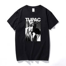 Футболка Tupac в стиле хип-хоп, винтажный топ в стиле унисекс, с графическим принтом, модная хипстерская повседневная одежда, 100% хлопок, европейские размеры 2024 - купить недорого
