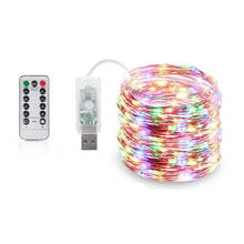 8 Mode Remote Control Dimmable USB Powered 5M 10M 15M 20M LED Copper Wire String Lights Decor Christmas Fairy Garlands Light 2024 - buy cheap