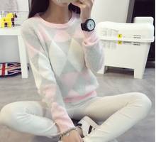 2021 Women Slim Sweaters Pullovers Tops Casual Long Sleeve Knitted Sweater Blouse Jumper Femme 2024 - buy cheap