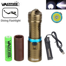 1 Mode Underwater 100m Scuba Diving Flashlight 1000lm XM-L T6 LED Torch By 3.7V 18650 Rechargeable Battery+Charger 2024 - купить недорого