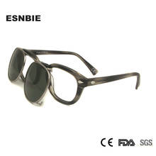 Polarized Clip On Sunglasses Men Round Eyeglasses Frame Acetate Snap On Removable Lens Vintage Shades Brand Design Oculos De Sol 2024 - buy cheap
