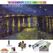 Starry Night Over The Rohone Wooden Jigsaw Puzzle 1000 Pieces Van Gogh Oil Painting Wooden Puzzle Kids Educational Puzzle Toys 2024 - buy cheap