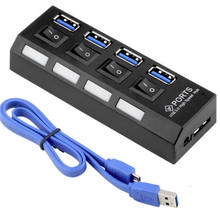 4 Port USB3.0 Hub High Speed 5Gbps USB Hub With Individual On/Off Switch USB HUB Splitter Adapter For Windows Laptop PC 2024 - buy cheap