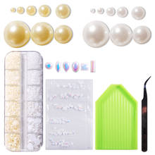 2MM 3MM 4MM 5MM 6MM 8MM 2528Pcs Half Round Imitation Pearls With Tweezers Green Dish and Different Shapes Of Pearls Scrapbooking 2024 - buy cheap