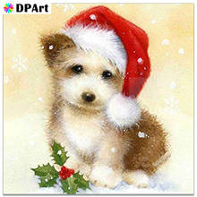 Алмазная картина полностью квадратная/круглая дрель Рождественская собака 5D Daimond вышивка крестиком Хрустальная мозаика горный хрусталь подарок L157 2024 - купить недорого