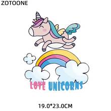 ZOTOONE Iron on Letter Unicorn Patches for Clothing Applique Printed DIY Rainbow Cartoon Patch Heat Transfers for Clothes I 2024 - buy cheap