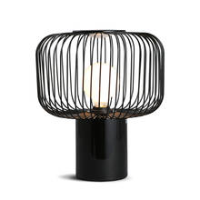 Lámpara de escritorio de Metal negro moderno/blanco, jaula de pájaros, decoración para mesita de noche, sala de estar, dormitorio, accesorios de iluminación para el hogar 2024 - compra barato