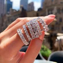 Boho Female Big Crystal Zircon Stone Ring Luxury Fashion 925 Silver Love Engagement Ring Vintage Wedding Rings For Women 2024 - buy cheap