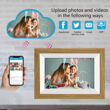 10.1 inch wifi cloud digital photo frame ios Android APP remote digital photo frame wooden digital frame 2024 - купить недорого