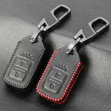 2 button Genuine Leather car key cover case holder for honda Vezel city civic Jazz CRV Crider HRV Fit Freed Smart key 2024 - buy cheap