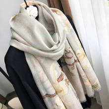 Ring 100% cashmere Scarf  Women  Luxury Brand  Printed  Floral   Thin Autumn Winter Spring Painting Big Fashion Large Size Shawl 2024 - buy cheap