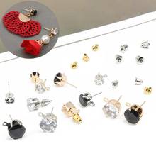 6/8/10mm Rhinestone Ear Post Pins Needles Earring Stud Blocks For DIY Handmade Stud Earring with Loops Jewelry Making 2024 - buy cheap