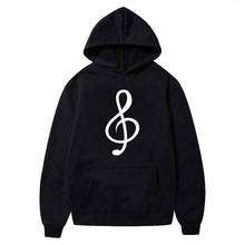 Musical Note Print Hoodies Women Graphic Autumu Winter Hooded Sweatshirt with Pocket Casual Long Sleeve Pullover Shirt Sudaderas 2024 - buy cheap