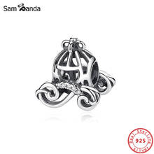 Charms de plata esterlina 100% 925 auténtica para mujer, accesorio de princesa, arena, calabaza, coche, compatible con pulseras originales, joyería de regalo artesanal, 2021 2024 - compra barato