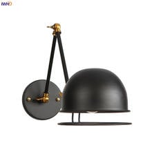 IWHD Adjustable Swing Long Arm Wall Lamp Vintage Living Room Stair Mirror Bedroom Loft Industrial Retro Wall Lights For Home 2024 - buy cheap