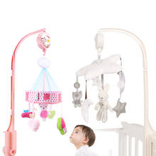 Móbile com chocalhos para berço do bebê, brinquedo musical de coelho macio, com suporte para braço, brinquedo sensorial para recém-nascidos, brinquedo de pelúcia 2024 - compre barato