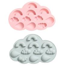 Justdolife-Molde de silicona para Fondant, antiadherente, nube, pastel, Arco Iris, Chocolate, herramientas de decoración de pasteles 2024 - compra barato