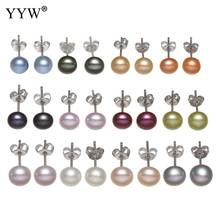 1Pair Natural Pearl Stud Earrings Pearl Earrings for Women Fashion Korea Earrings Jewelry Gift for Party and Best Friend 2024 - buy cheap