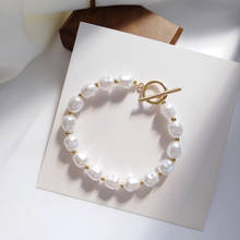 Elegant Women's Wedding Pearl Bead Bracelet Charming Anniversary Gold Bracelet Accessories Fashion Lady Party Jewelry Gift 2024 - buy cheap