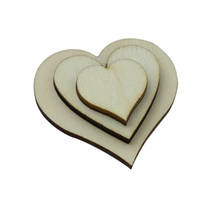 Pack of 50 Mixed Size Wooden Hearts Embellishments for Wedding Decoration DIY Craft 2024 - buy cheap