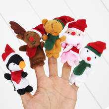Fantoche de Dedo de Natal Papai Noel Boneco Rena Rudoph pçs/lote 5 Pinguim Animal Urso Bonecas de Educação Precoce Do Bebê Brinquedos de Pelúcia 2024 - compre barato