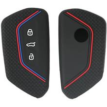 Boutique carro de silicone keyless remoto chave caso inteligente capa para vw golf 8 mk8 para skoda para seat chaveiro chave titular capa 2024 - compre barato