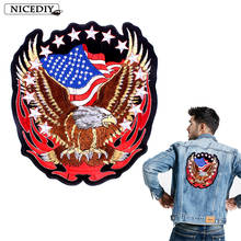 Nicediy-accesorios Punk de águila de Estados Unidos para coser, parches de planchado, pegatina de Rock, bordado grande para ropa, bricolaje 2024 - compra barato