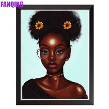 African  Woman Diamond Painting Full Square/Round Decorative Picture Black Girl Cross Stitch Diamond Embroidery Portrait Art 2024 - buy cheap