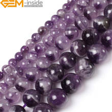 Cuentas de amatista púrpura para fabricación de joyas, abalorios de piedra redonda Natural de 6-16mm para fabricación de joyas, collar suelto de 15 pulgadas, pulsera de regalo 2024 - compra barato